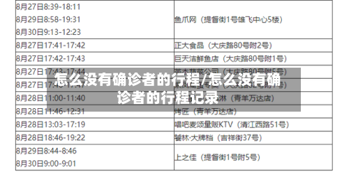 怎么没有确诊者的行程/怎么没有确诊者的行程记录