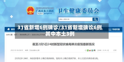 31省新增6例确诊/31省新增确诊6例 其中本土3例