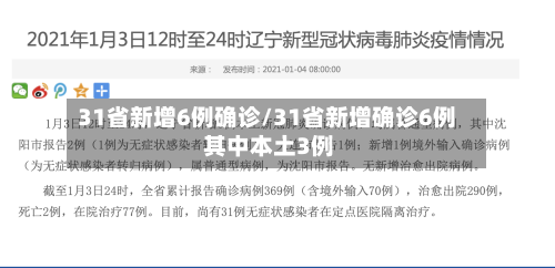 31省新增6例确诊/31省新增确诊6例 其中本土3例