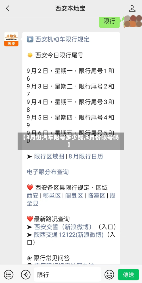 【3月份汽车限号多少钱,3月份限号吗】