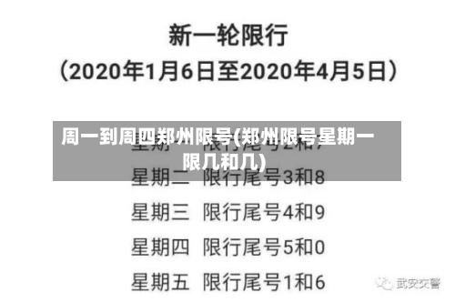 周一到周四郑州限号(郑州限号星期一限几和几)