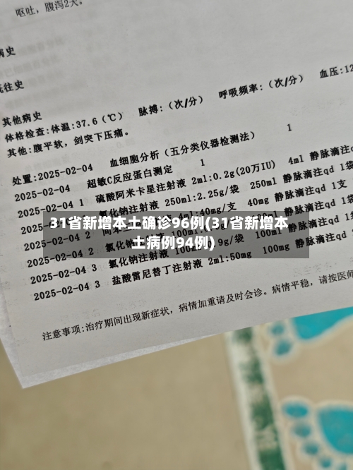 31省新增本土确诊96例(31省新增本土病例94例)