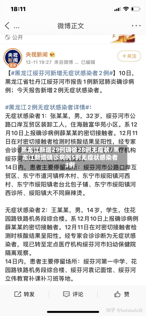 黑龙江新增29例确诊28例无症状/黑龙江新增确诊病例5例无症状感染者3例