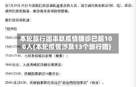 本轮旅行团串联疫情确诊已超100人(本轮疫情涉及13个旅行团)