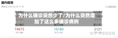 为什么确诊突然少了/为什么突然增加了这么多确诊病例