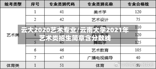 云大2020艺术专业/云南大学2021年艺术类招生简章含分数线