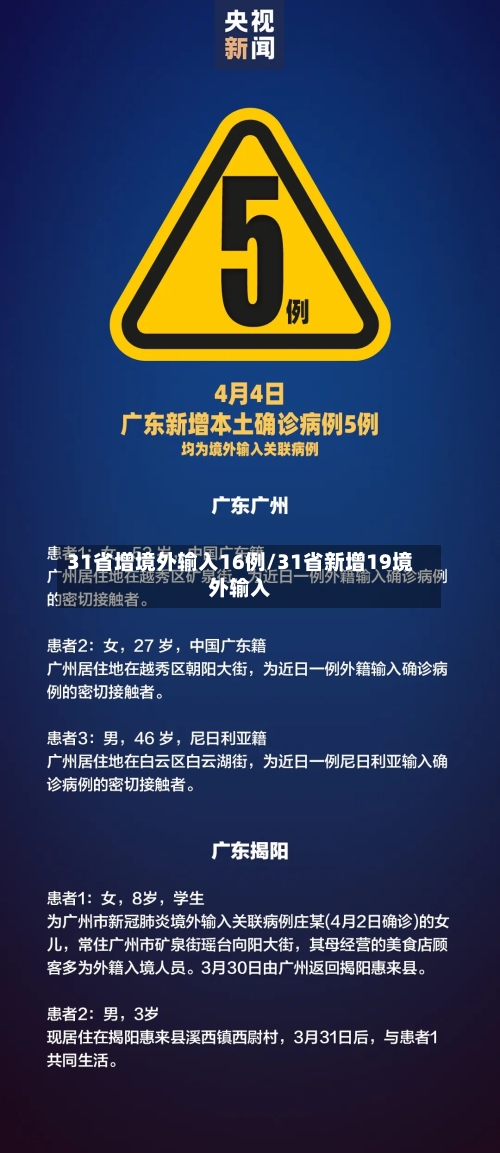 31省增境外输入16例/31省新增19境外输入