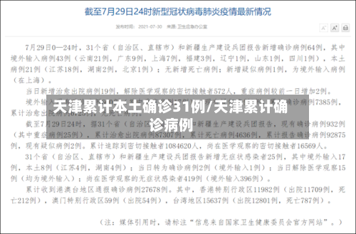 天津累计本土确诊31例/天津累计确诊病例