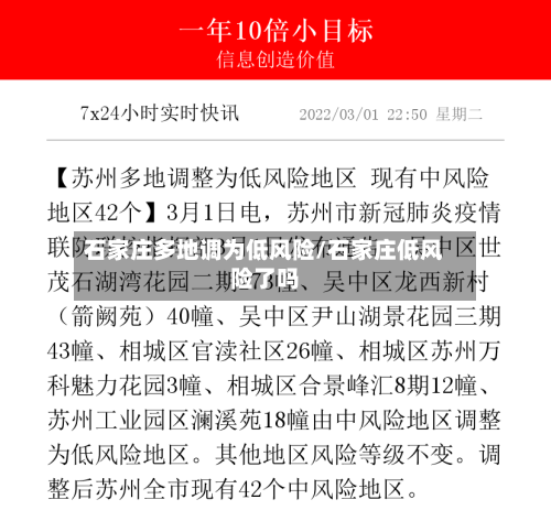 石家庄多地调为低风险/石家庄低风险了吗