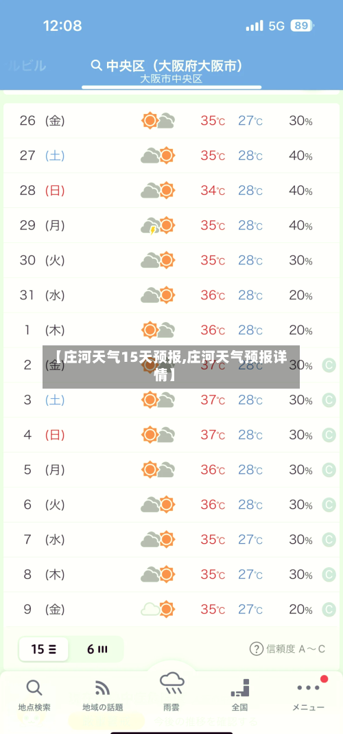 【庄河天气15天预报,庄河天气预报详情】