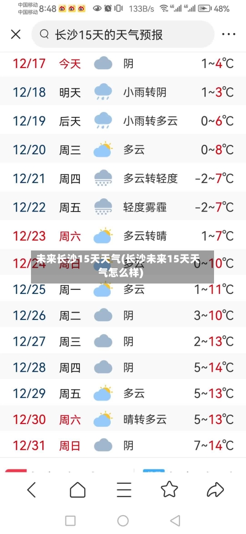 未来长沙15天天气(长沙未来15天天气怎么样)
