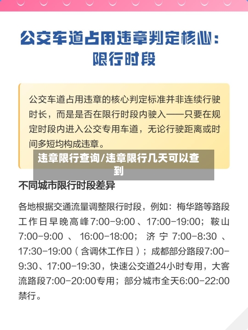 违章限行查询/违章限行几天可以查到
