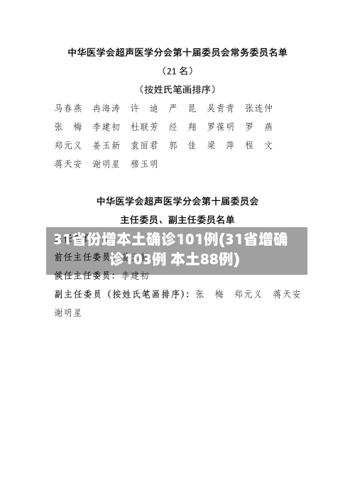 31省份增本土确诊101例(31省增确诊103例 本土88例)