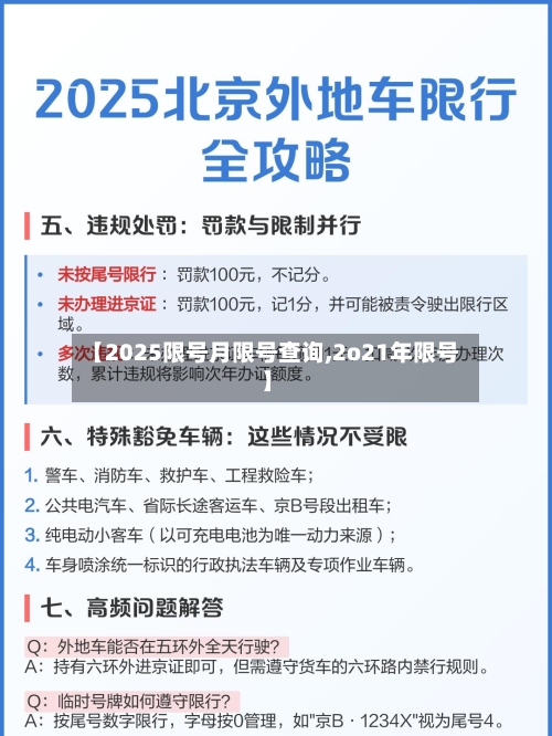 【2025限号月限号查询,2o21年限号】