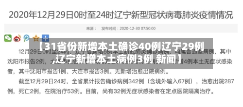 【31省份新增本土确诊40例辽宁29例,辽宁新增本土病例3例 新闻】