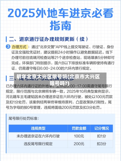 明年北京大兴区限号吗(北京市大兴区限号吗?)