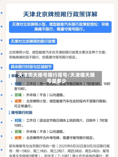 天津哪天限号限行尾号/天津哪天限号是多少