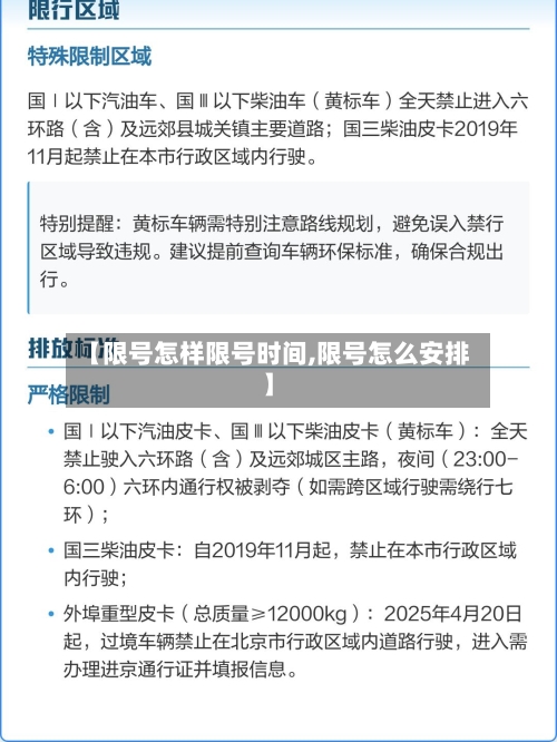 【限号怎样限号时间,限号怎么安排】