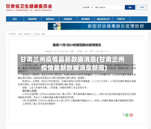 甘肃兰州疫情最新数据消息(甘肃兰州疫情最新数据消息新闻)