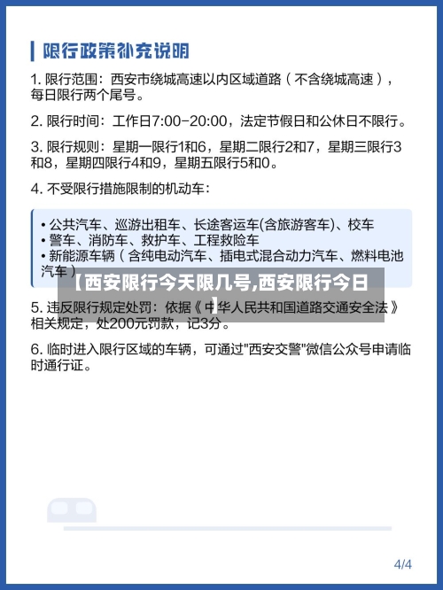 【西安限行今天限几号,西安限行今日】