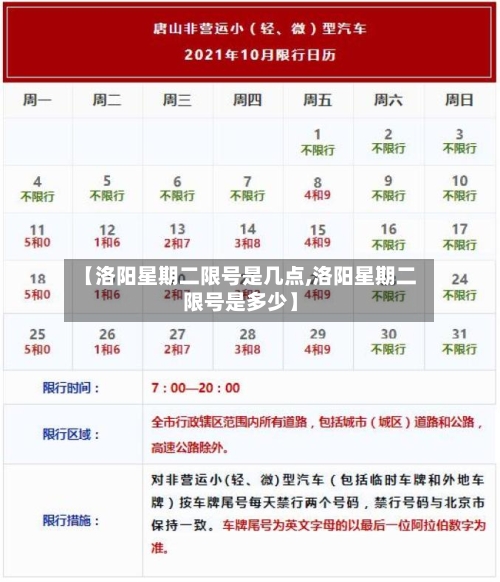 【洛阳星期二限号是几点,洛阳星期二限号是多少】
