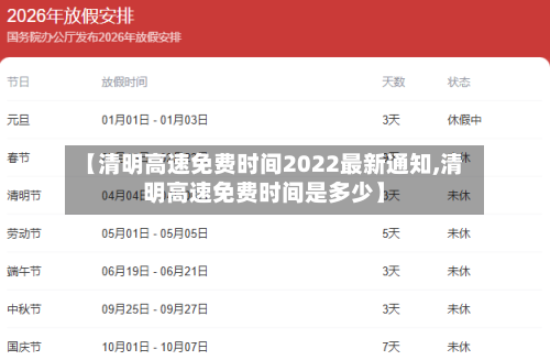 【清明高速免费时间2022最新通知,清明高速免费时间是多少】
