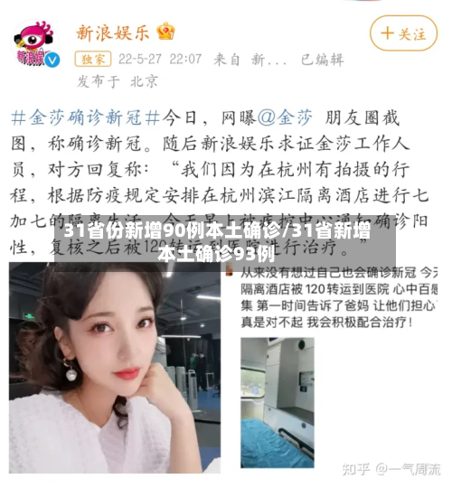 31省份新增90例本土确诊/31省新增本土确诊93例