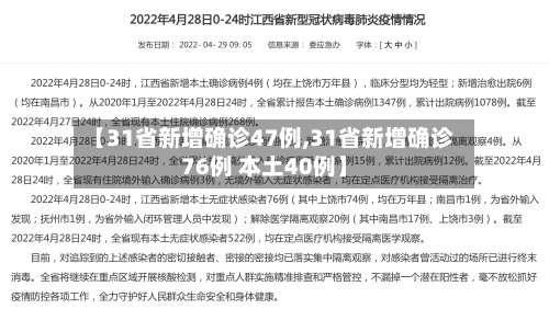 【31省新增确诊47例,31省新增确诊76例 本土40例】