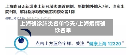 上海确诊肺炎名单今天/上海疫情确诊名单