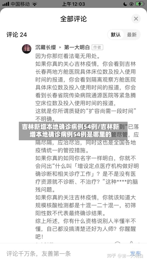 吉林新增本地确诊病例54例/吉林新增本地确诊病例54例是哪里的