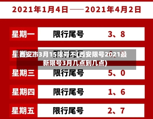 西安市3月15限号不(西安限号2021最新限号3月几点到几点)