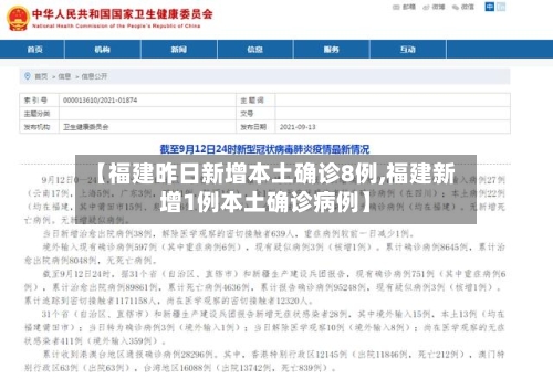 【福建昨日新增本土确诊8例,福建新增1例本土确诊病例】