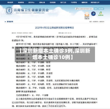 【深圳新增本土确诊3例,深圳新增本土确诊10例】