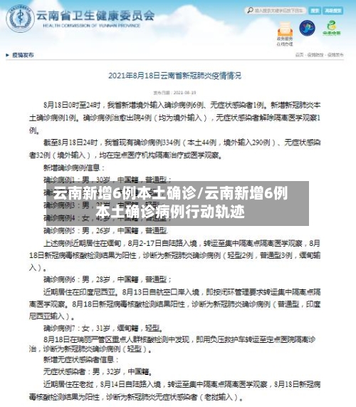 云南新增6例本土确诊/云南新增6例本土确诊病例行动轨迹