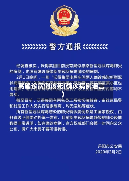 骂确诊病例该死(确诊病例谣言)