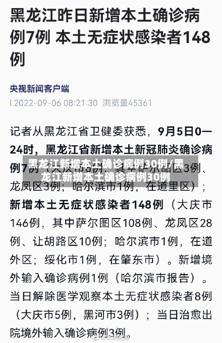 黑龙江新增本土确诊病例30例/黑龙江新增本土确诊病例30例