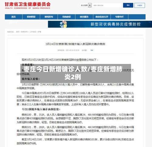 枣庄今日新增确诊人数/枣庄新增肺炎2例