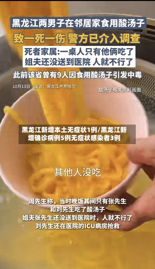 黑龙江新增本土无症状1例/黑龙江新增确诊病例5例无症状感染者3例