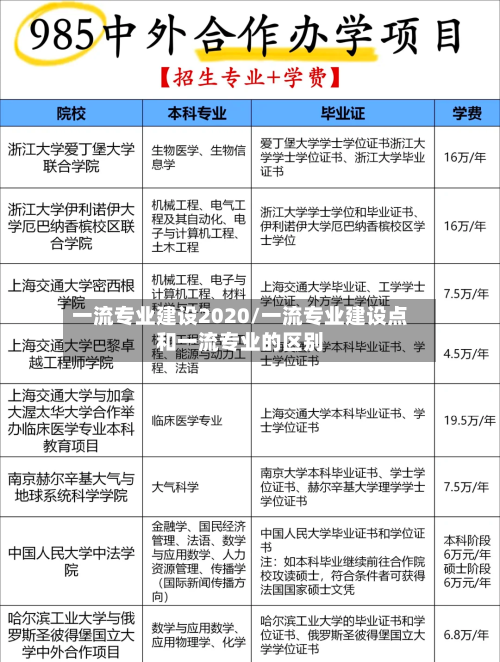 一流专业建设2020/一流专业建设点和一流专业的区别