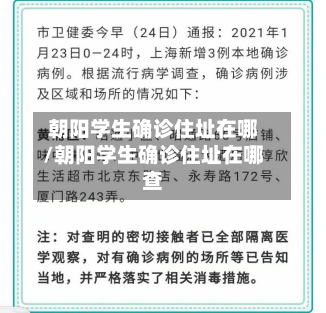 朝阳学生确诊住址在哪/朝阳学生确诊住址在哪查