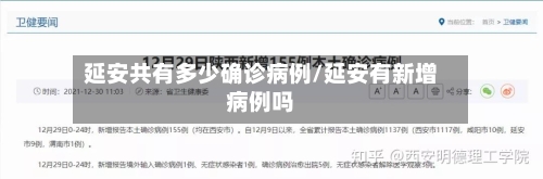 延安共有多少确诊病例/延安有新增病例吗