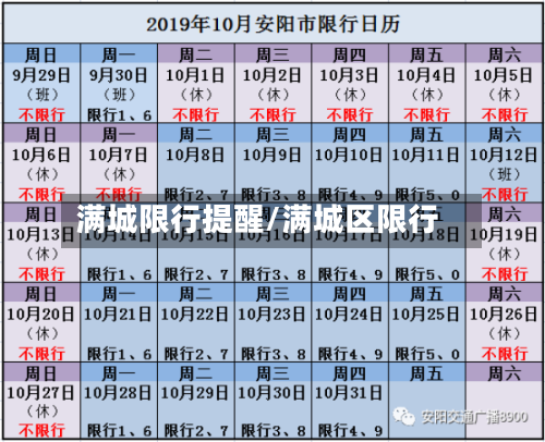 满城限行提醒/满城区限行