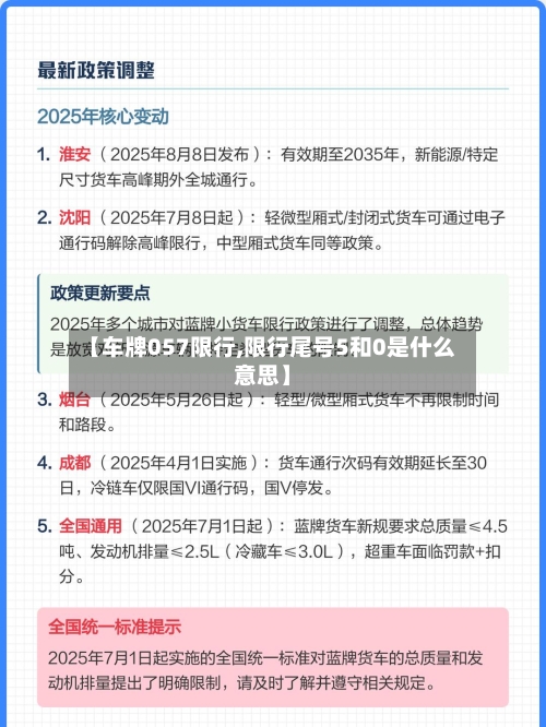 【车牌057限行,限行尾号5和0是什么意思】