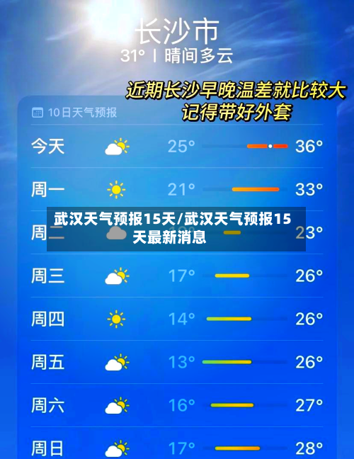 武汉天气预报15天/武汉天气预报15天最新消息