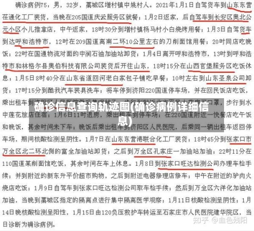 确诊信息查询轨迹图(确诊病例详细信息)