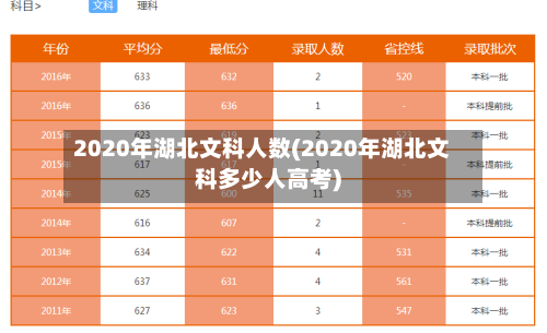 2020年湖北文科人数(2020年湖北文科多少人高考)