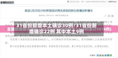 31省份新增本土确诊30例/31省份新增确诊22例 其中本土9例
