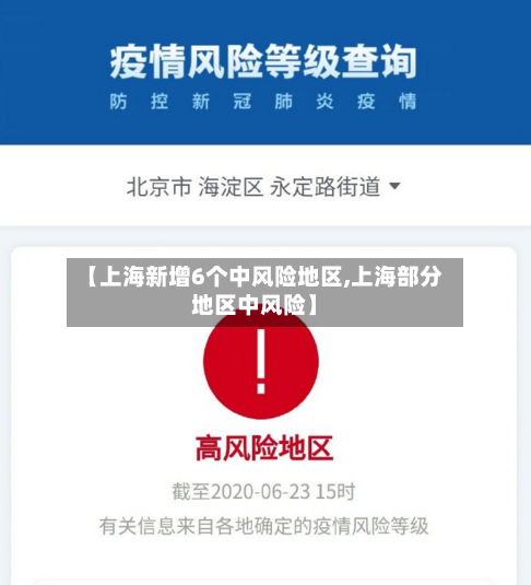 【上海新增6个中风险地区,上海部分地区中风险】