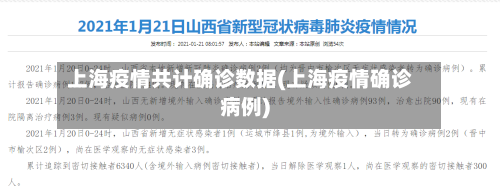 上海疫情共计确诊数据(上海疫情确诊病例)