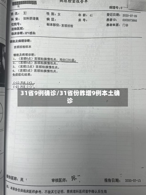 31省9例确诊/31省份昨增9例本土确诊